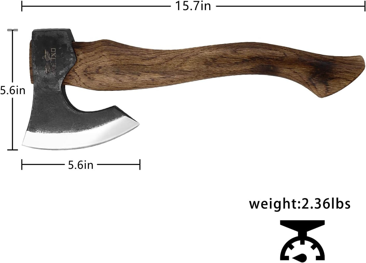 The Berserker - Camping Hatchet - Bushcraft Axe for Wood Chopping Carving- 15.7" Hand Axe with