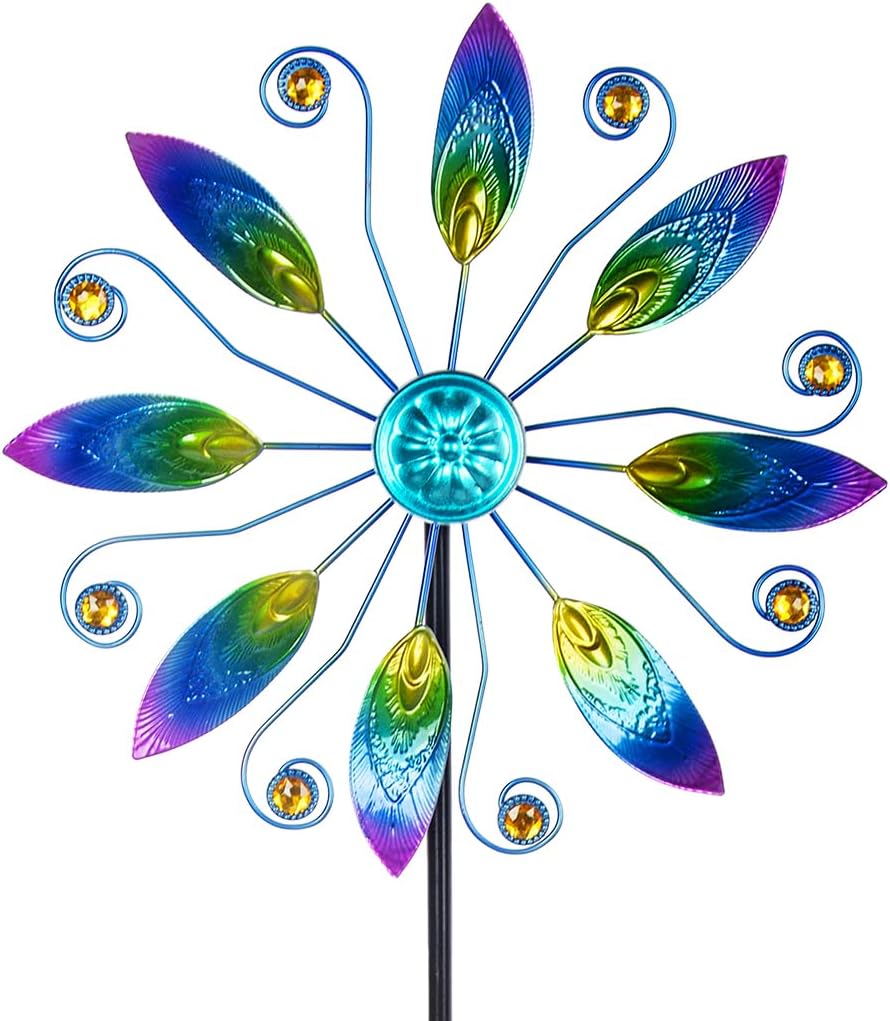 Metal Wind Spinners Outdoor 10” Dia Wind Spinners for Yard and Garden Kinetic Windmill Waterproof