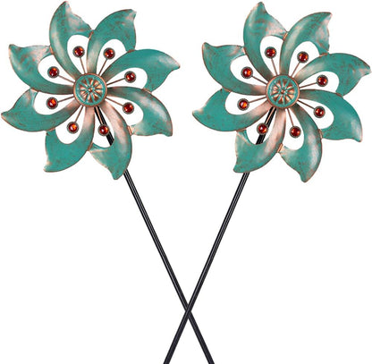 VEWOGARDEN 2PCS Garden Wind Spinners Metal Outdoor Wind Spinner Waterproof Wind Sculptures &