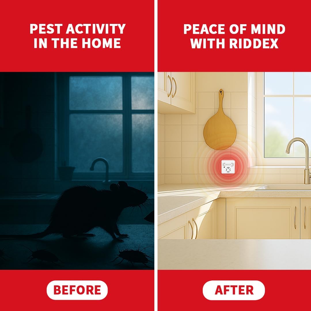 Riddex Sonic Plus Ultrasonic Pest Repeller, Plugs in with extra Outlets Indoor Use - Insect