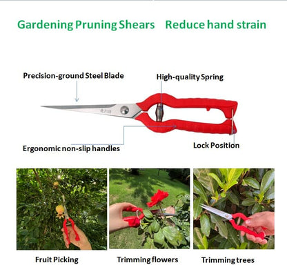2pack Zsling Extra Long Edge Stainless Steel Pruning Shears Fruit Trees Bonsai Sharp Garden