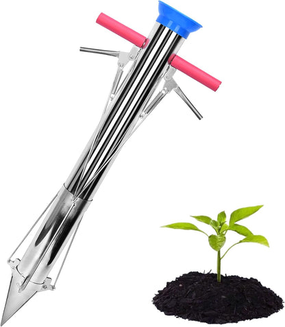 AIWFL Seedling Transplanter Long Double Handled Bulb Planter Tools Vegetable Young Plant Manual