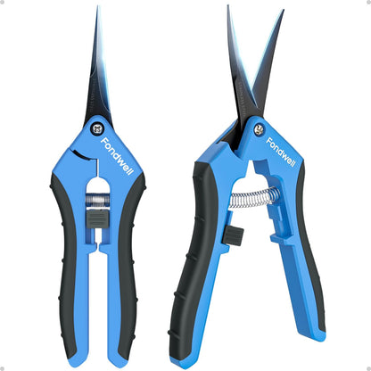 Fondwell 6.5" Pruning Shears Garden Scissors: 2 Pack of Ultra Sharp Trimming Scissors with