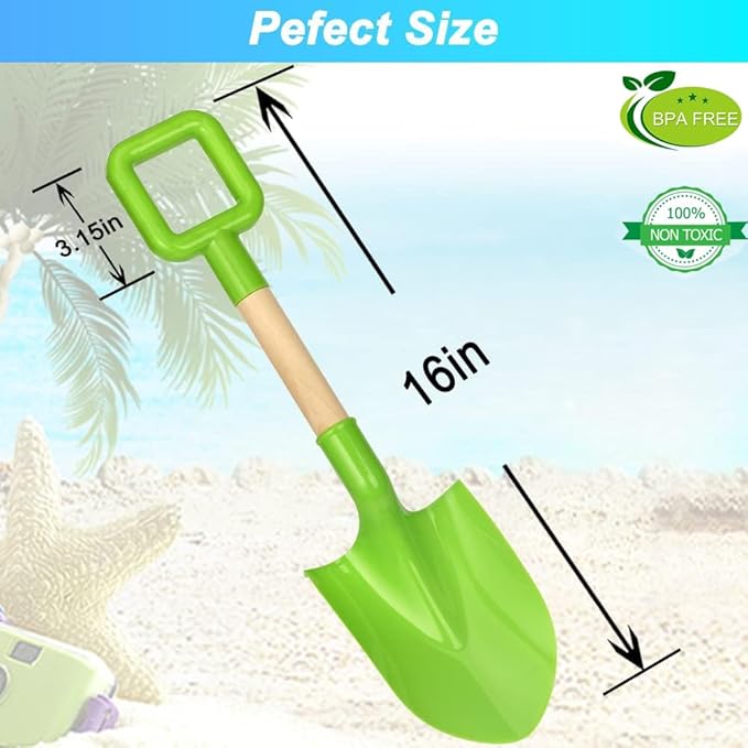Dilabnba Beach Sand Toys Shovels for Kids Adults, 16inch/40cm Toddler Garden Beach Sand Spade