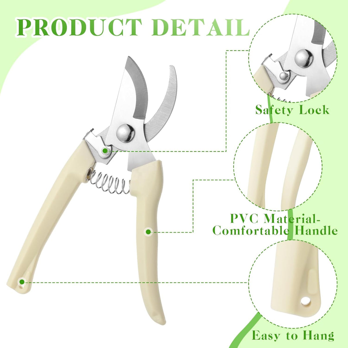 Therwen 12 Pcs Garden Shears Flower Scissors Pruning Shears Floral Garden Clippers Hand Pruners
