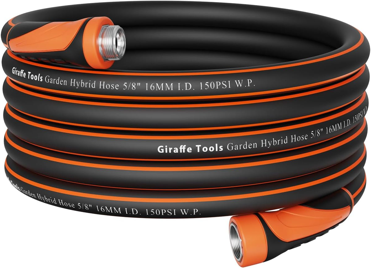 Giraffe Tools Garden Hose 50ft x 5/8", Water Hose Heavy Duty, Flexible, Lightweight Hybrid Hose