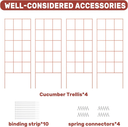 DOEWORKS Cucumber Trellis, 48" High Foldable A Frame Garden Trellis, 2 Pack, Plant Support for