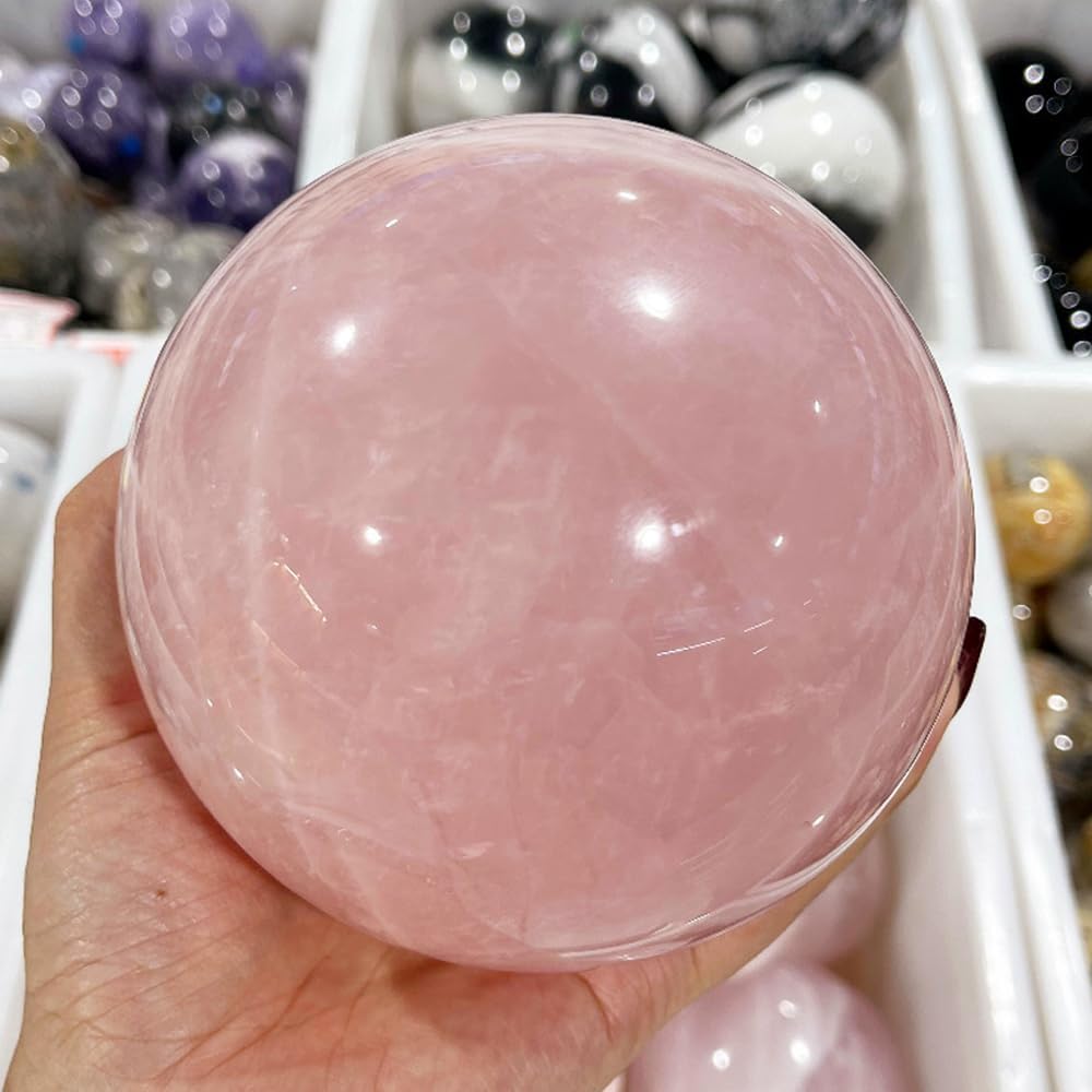 6-7CM/2.36-2.76inch Natural Crystal Ball Rose Quartz Sphere Polished Divination Ball Decorative