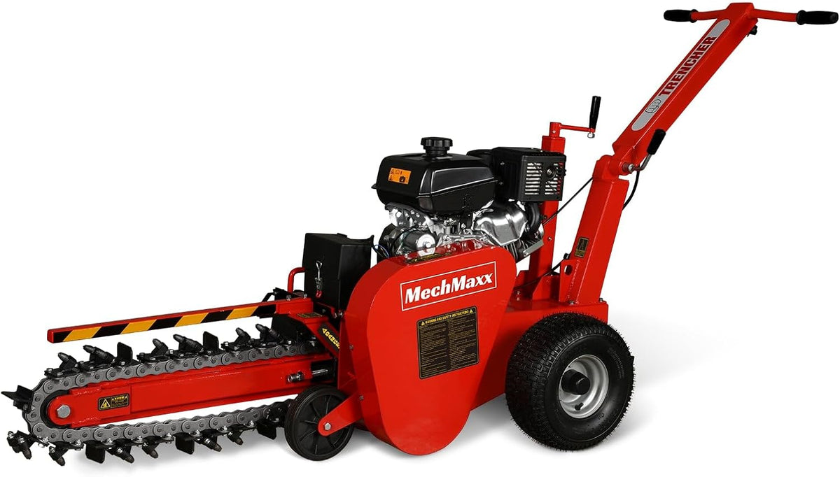 429cc 14HP Kohler Gas Powered E-Start Cable Ditching Mini Trencher,24'' Trench Depth, 27pcs Carbide