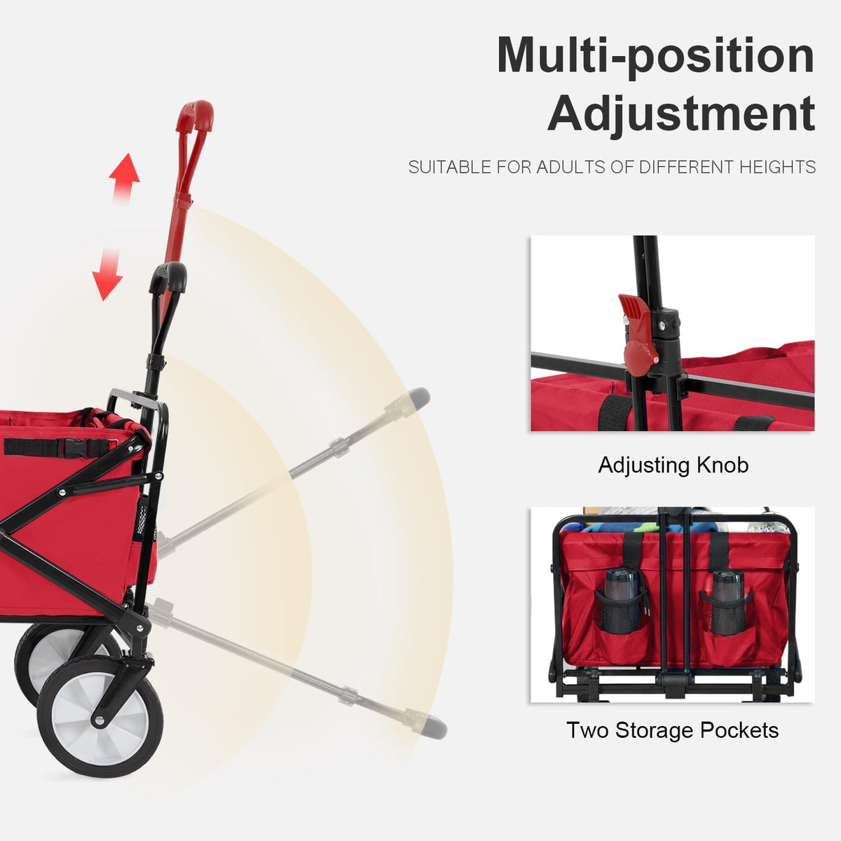 Collapsible Wagon Folding Wagon Garden Cart with Large Capacity, Portable Utility Wagon Cart Heavy