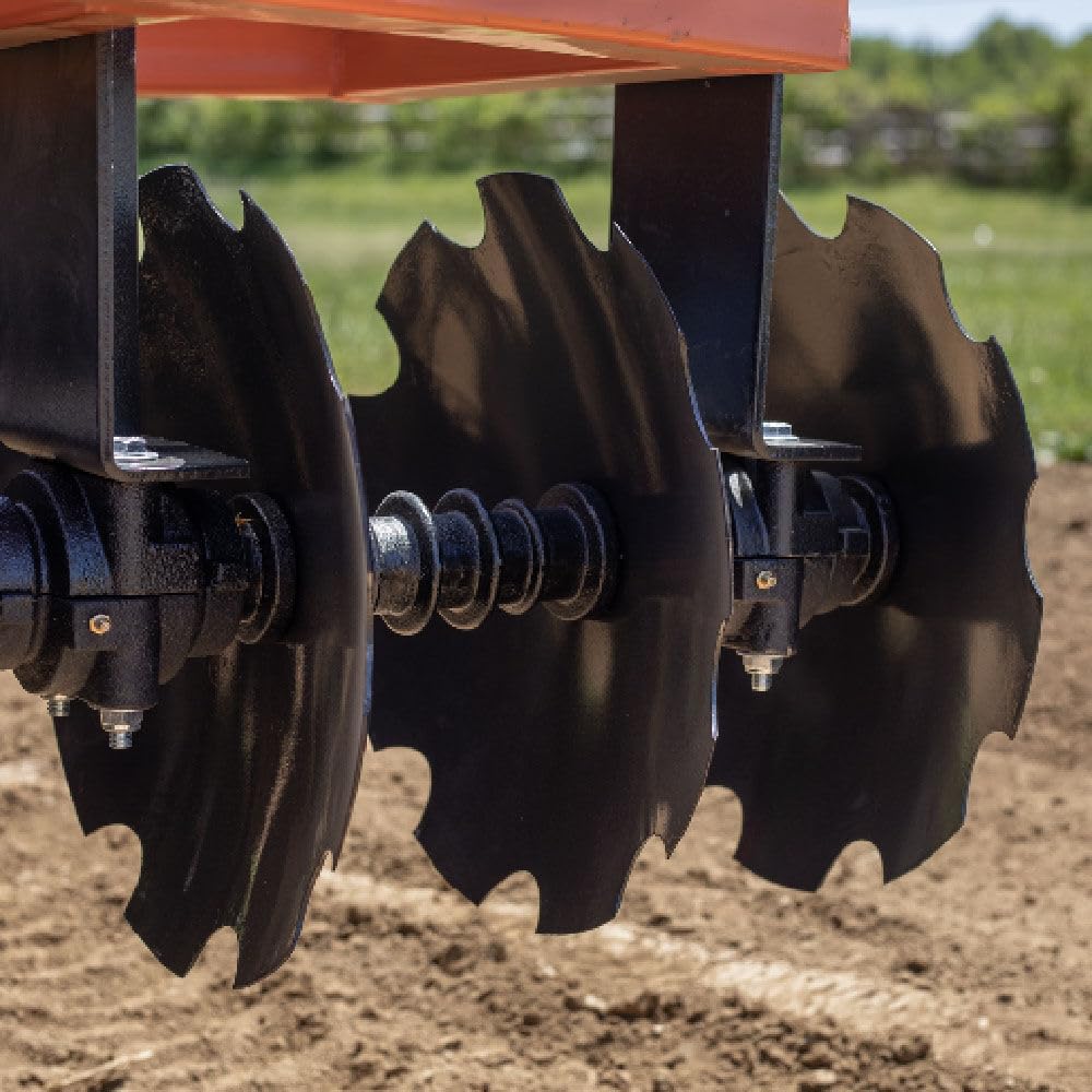 Titan Attachments 3 Point 6ft Notched Disc Harrow Plow Attachment for Cat 1 Tractors, Concave Discs