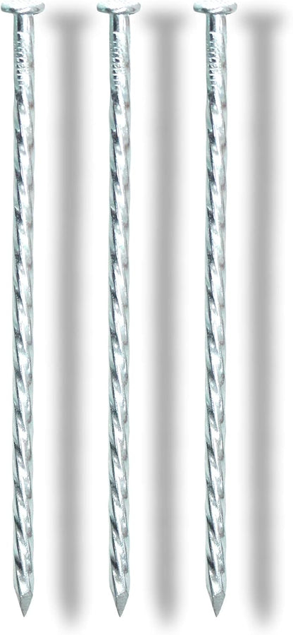 6-Inch Landscape Stakes Spiral Galvanized Landscape Spikes for Weed Barrier, Carpentry, Tent (50)