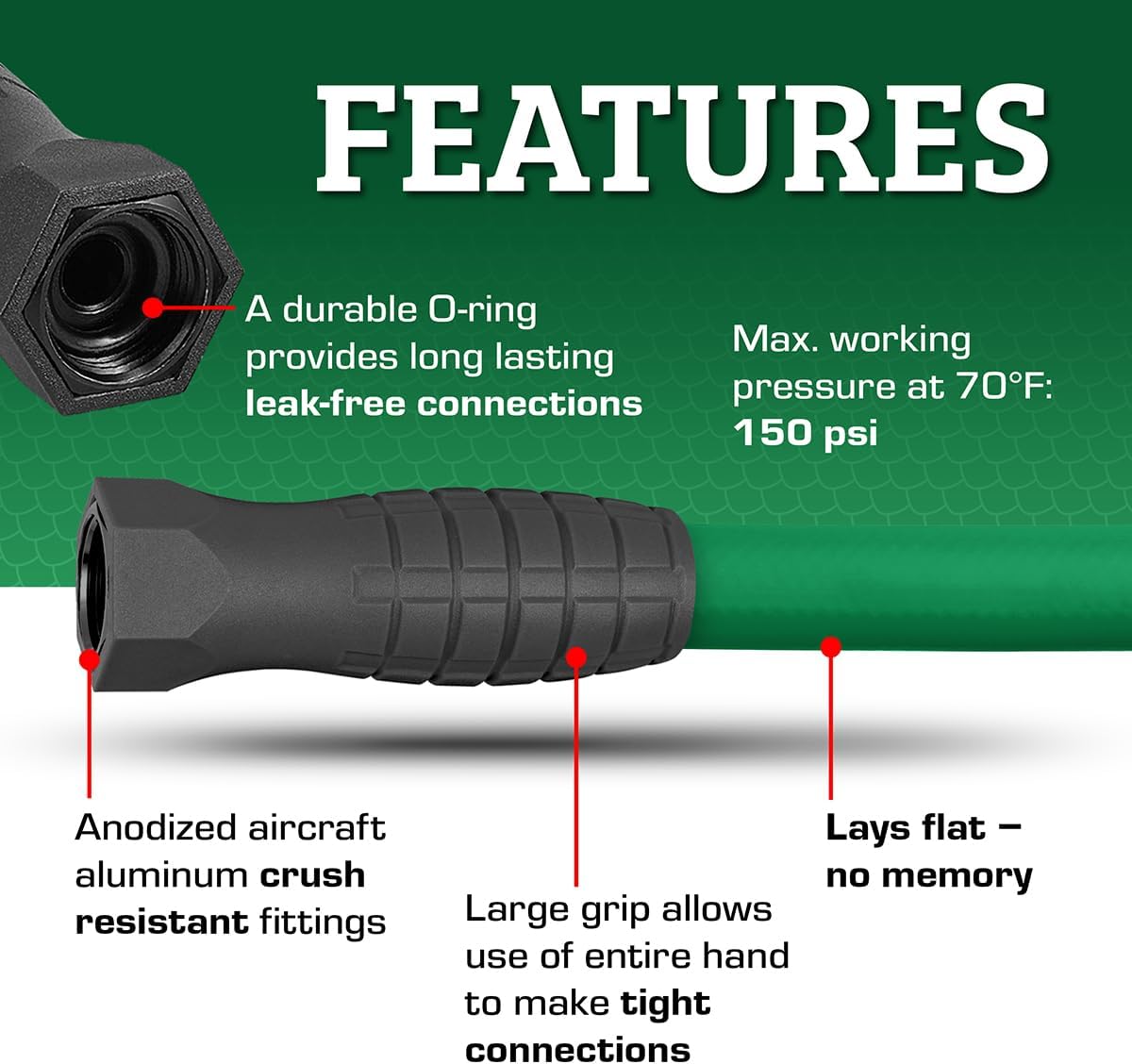 Flexzilla Colors SwivelGrip Garden Hose 5/8 in. x 5 ft., Lightweight All-Weather Water Hose