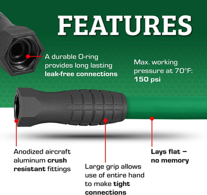 Flexzilla Colors SwivelGrip Garden Hose 5/8 in. x 5 ft., Lightweight All-Weather Water Hose