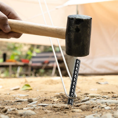 Ground Anchor Stakes, Heavy Duty Straight Rebar Stakes Forged 15inch Camping Stakes with Chisel