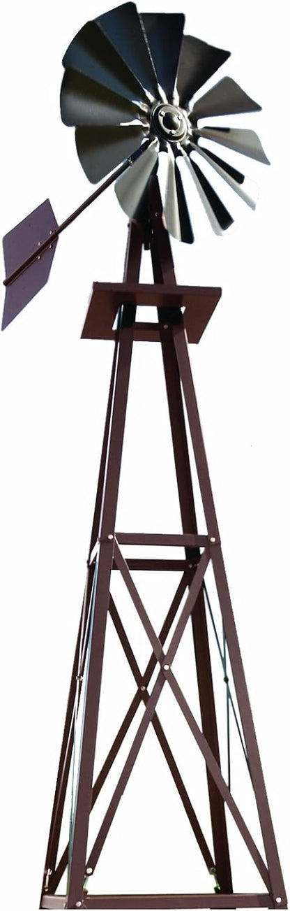 Outdoor Water Solutions Decorative Backyard Windmill – Bronze Finish – Durable Weather-Resistant