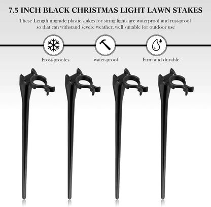 Jetec 400 Pieces Christmas Light Stakes Universal Yard Lawn Holiday 7.5 Inches Light Ground Stakes