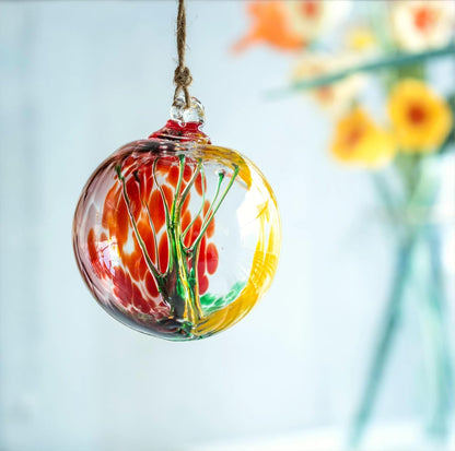 4” Tree of Life Witch Balls, Gazing Balls Hanging Friendship Balls, Hand-Blown Glass Christmas