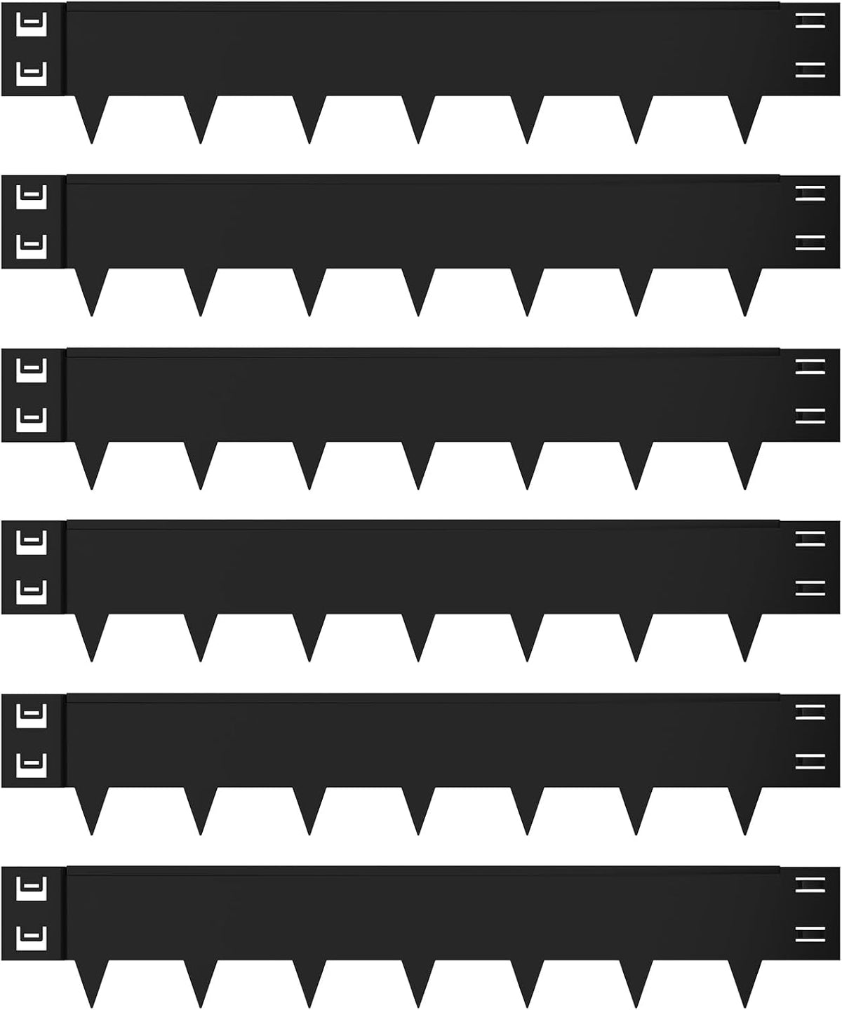 Galvanized Steel Landscape Edging - 40 Inch Strips, 8 Inch Depth, 6-Pack Black Bendable Metal