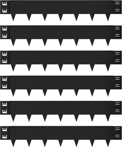 Galvanized Steel Landscape Edging - 40 Inch Strips, 8 Inch Depth, 6-Pack Black Bendable Metal