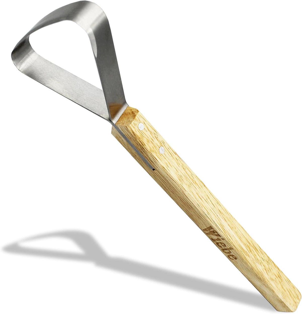 Wiebe Pelt Scraper, Dual-Edge Forged Steel Fleshing Tool with Wood Handle – Precision Hide Scraper
