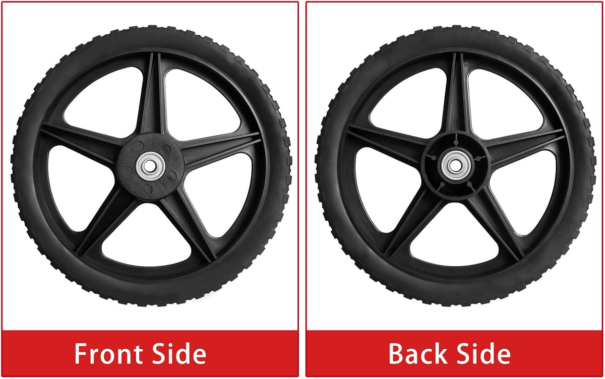 Parts Camp 16" Lawn Mower Wheels 16 x 1.75'' Spoked Plastic Wheel and Tire For Garden cart/Pressure