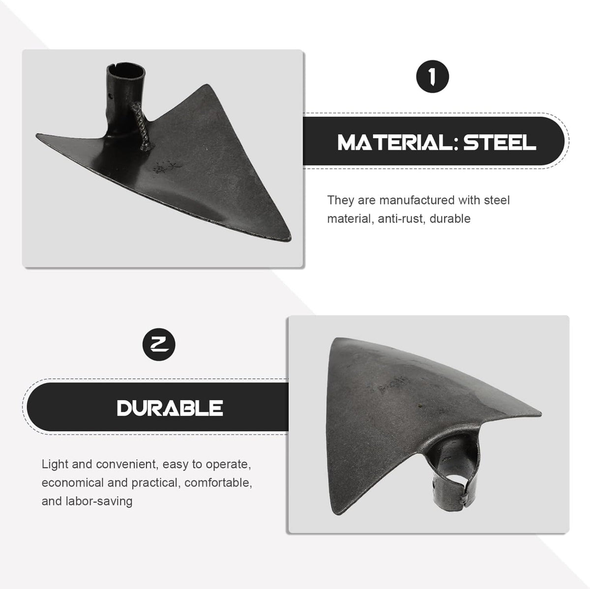 DOITOOL Triangle Hoe Steel Garden Digging Hoe for Weeding Planting Digging Soil, Gardening Hoe Hand
