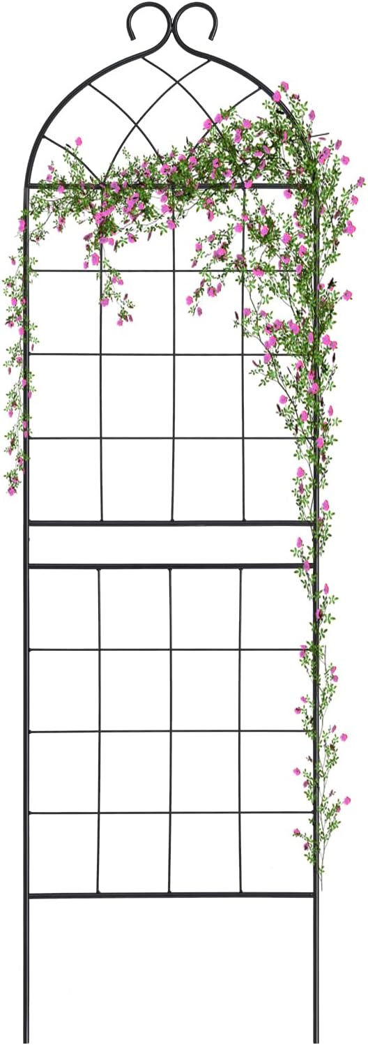 1 Pack Garden Trellis 71" H x 19.7" W for Climbing Plants Support Rustproof Metal Iron Rose Trellis