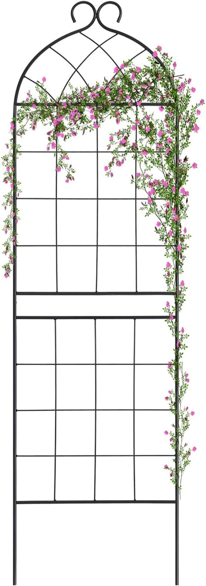 1 Pack Garden Trellis 71" H x 19.7" W for Climbing Plants Support Rustproof Metal Iron Rose Trellis