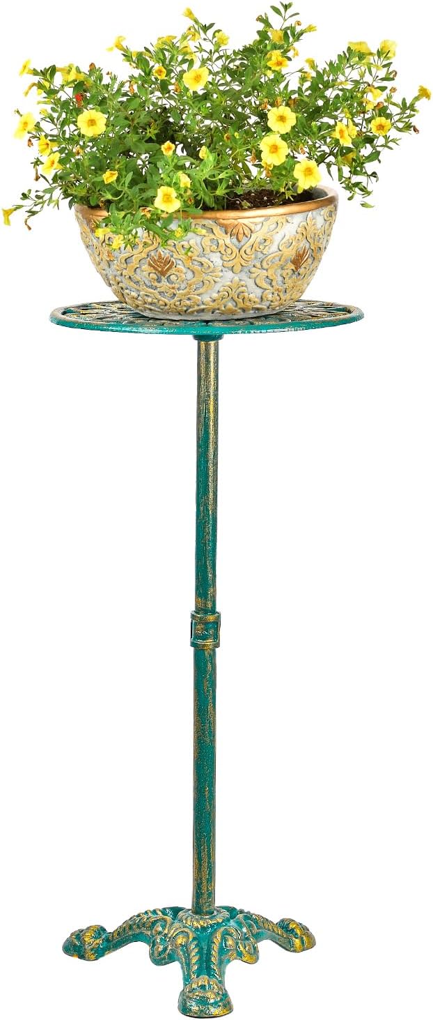 Sungmor Heavy Duty Cast Iron Potted Plant Stand, 24.2" Tall Metal Plant Stand, Vintage & Rustic