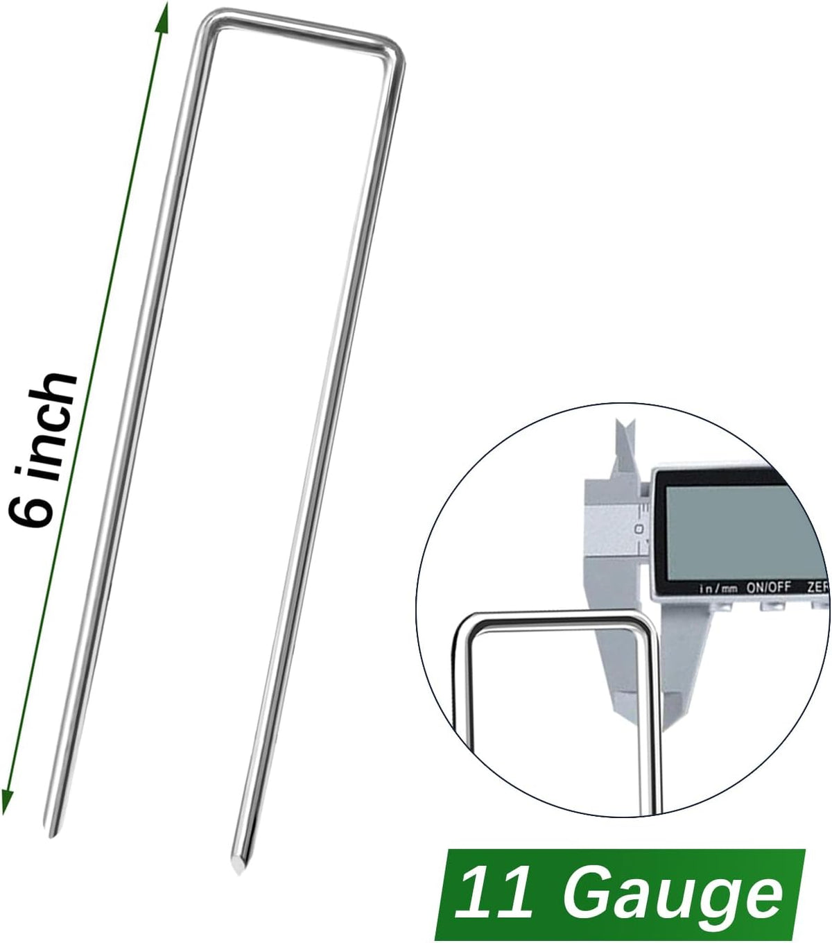 50 Pack Landscape Staples 6 Inch Garden Stakes Galvanized Garden Staples Pins Anti-Rust Ground
