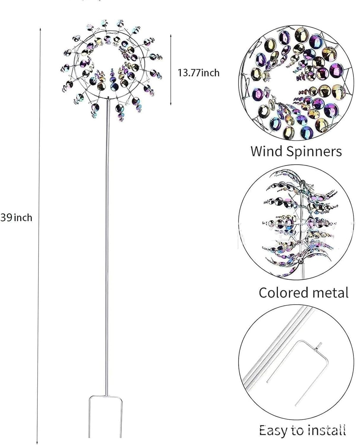 Generic Shirem Magical Metal Windmill, Kinetic Wind Sculptures & Spinners, 3D Wind Spinner, Kinetic