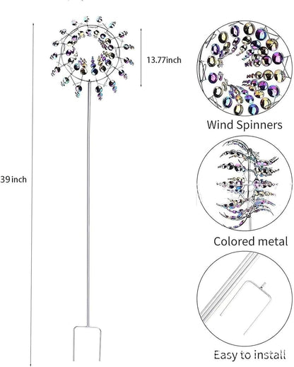 Generic Shirem Magical Metal Windmill, Kinetic Wind Sculptures & Spinners, 3D Wind Spinner, Kinetic