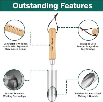 Berry&Bird Bulb Planter Tool, 12" Garden Bulb Transplanter Tool, Stainless Steel Manual Hole Digger