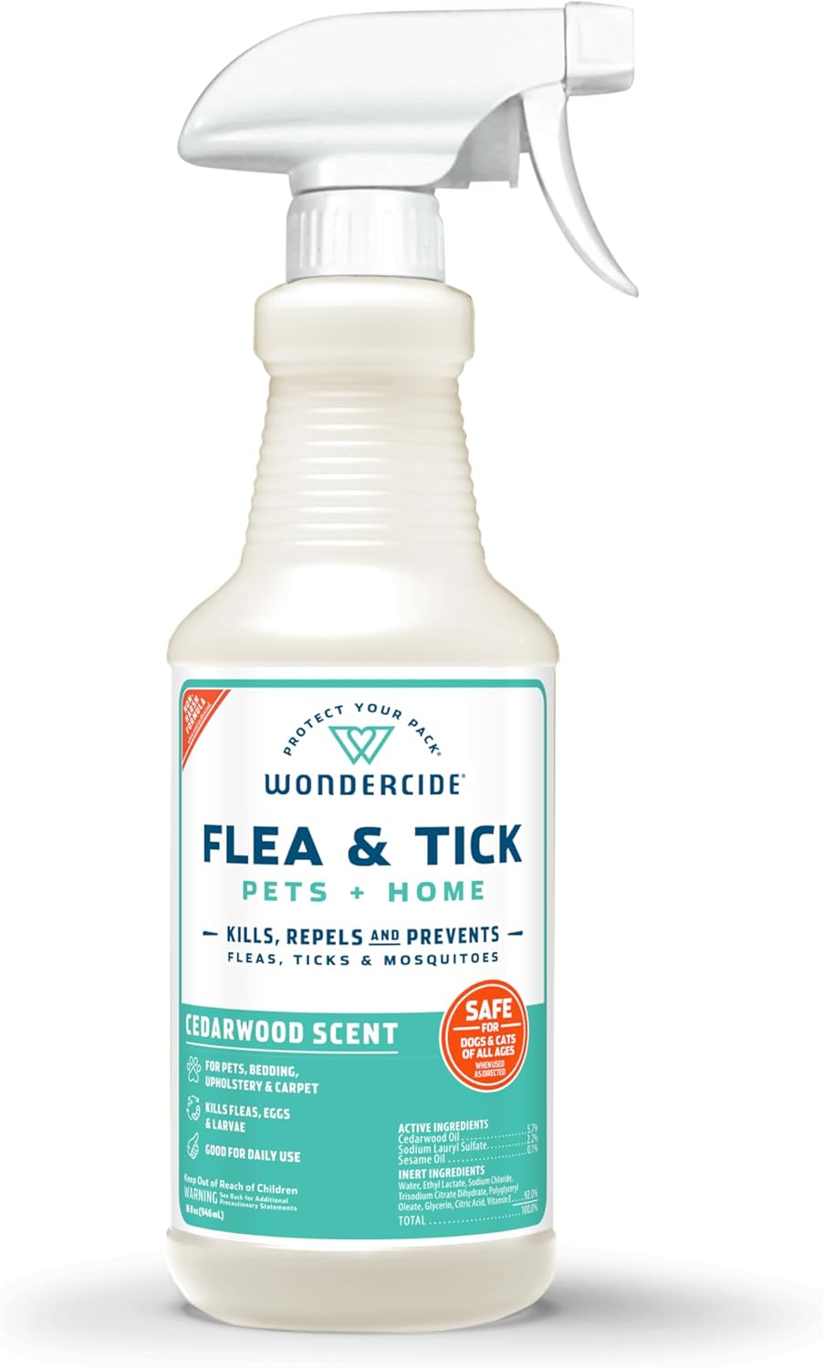 Wondercide - Flea, Tick & Mosquito Spray for Dogs, Cats, and Home - Tick Killer, Control