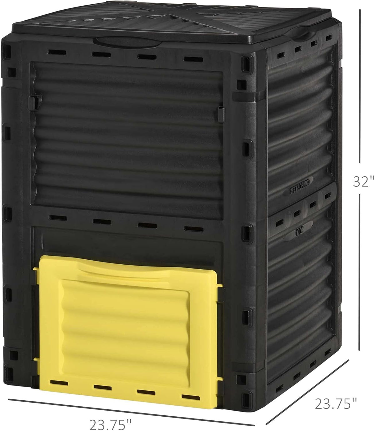 Compost Bin Outdoor 80 Gallon Garden Composter, with 48 Vents and Sliding Doors, Lightweight