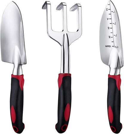 FANHAO Garden Tool Set, 3 Piece Heavy Duty Garden Trowels Cast-Aluminum Garden Hand Shovels with