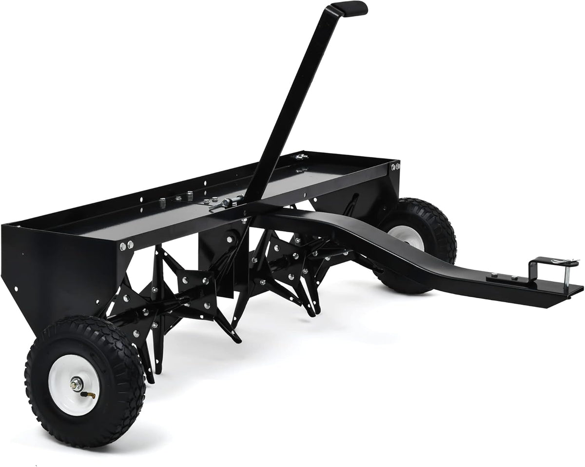 YITAMOTOR 48" Tow Plug Lawn Aerator with Universal Hitch,Black Painted Galvanized Steel with Tray