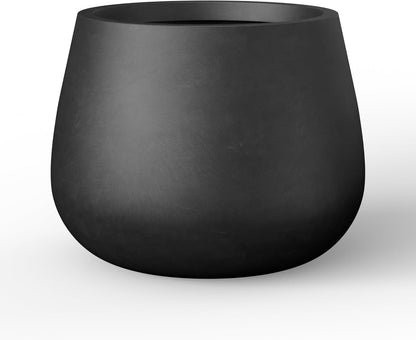 Kante Curva Series Planter, 10.2 Inch Round Concrete Flower Pot with Draiange Hole and Rubber Plug