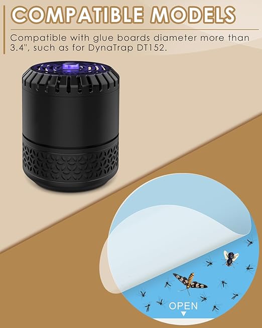 80 Pack 3.4” Replacement Refills for DynaTrap DT152, Indoor Glue Boards Refill Sticky Cards