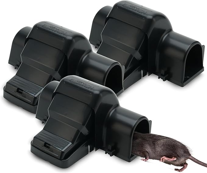 Rat Traps Indoor and Outdoor - 3 Pack Dual-Entry Large Rat Trap Outdoor and Indoor for Home, Garden
