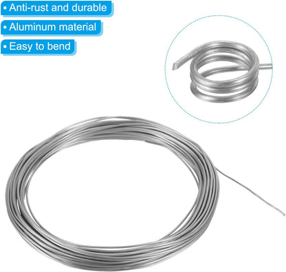 PATIKIL 1.0mm Bonsai Training Wire, 2 Rolls Floral Wire Stems Anodized Aluminum Tree Wire 65.6 Feet