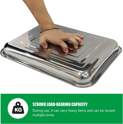 Stainless Steel Plant Trays, 5 Pack Multi-Purpose Tray for Indoor Outdoor Plants, Seed Starting