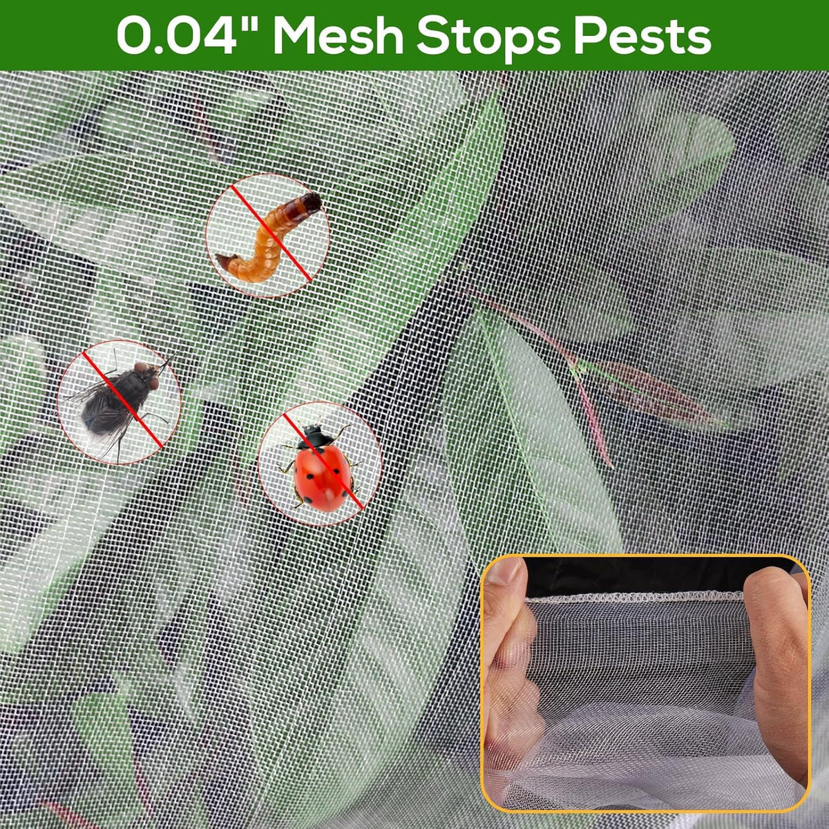 2 Pack Fruit Tree Netting Covers with Zipper & Drawstring – Ultra Fine Mesh Plant Protection Bags
