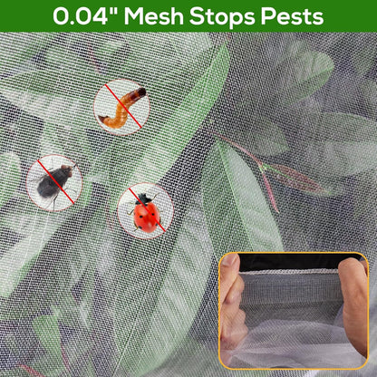 2 Pack Fruit Tree Netting Covers with Zipper & Drawstring – Ultra Fine Mesh Plant Protection Bags