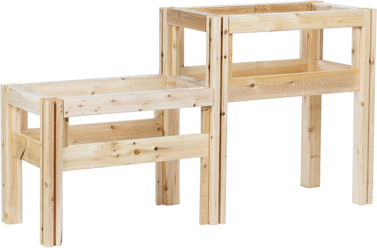 Greenes Fence Two-Tiers Four Bucket Elevated Cedar Wood Garden Frame, 54 in. x 16 in. x 30 in.