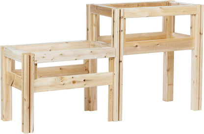 Greenes Fence Two-Tiers Four Bucket Elevated Cedar Wood Garden Frame, 54 in. x 16 in. x 30 in.