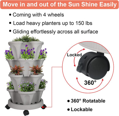 Vertical Planter 4 Tier Stackable Planters Garden Planters Strawberry Herb Flower and Vegetable