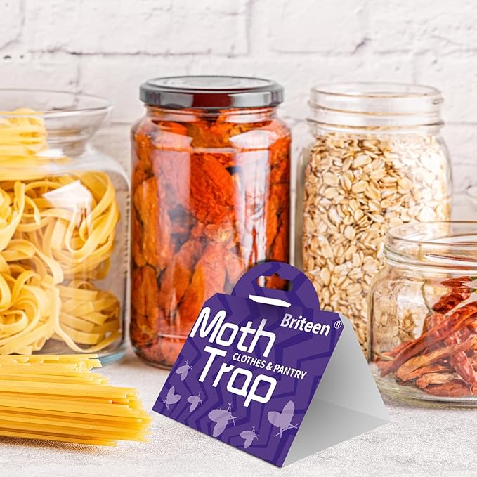 Pantry Moth Traps 10-Pack Safe and Effective for Food and Clothing- Glue Traps with Pheromones for