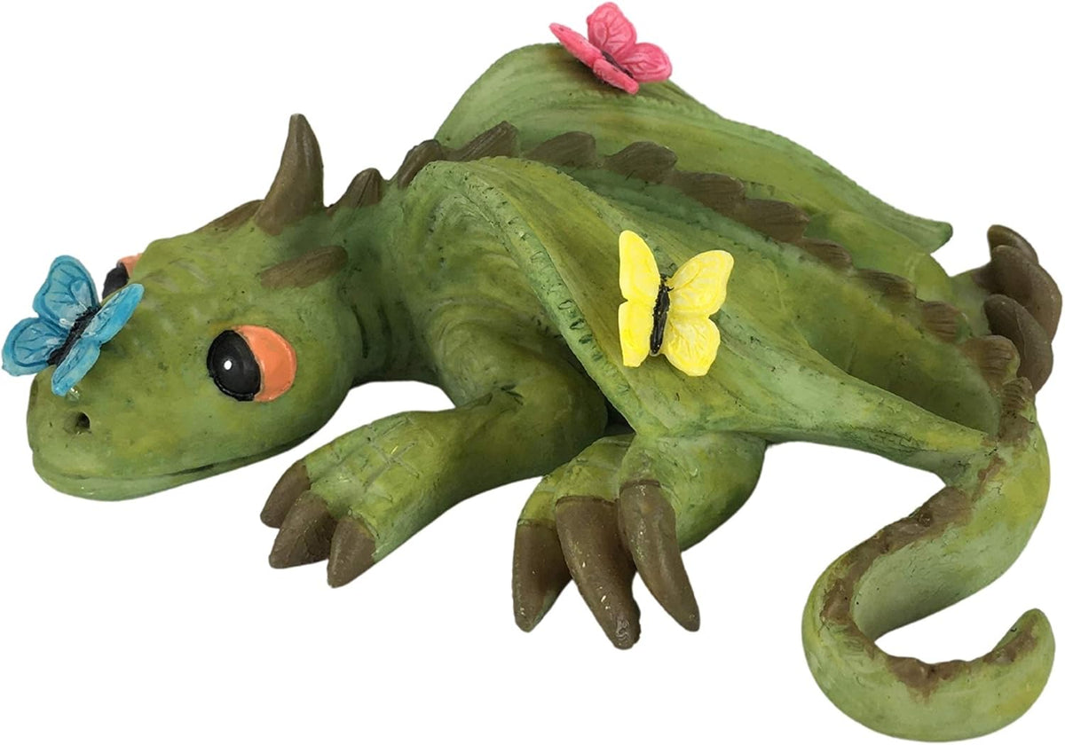 GlitZGlam Cody The Green Miniature Dragon of Azar for Your Fairy Garden/Miniature Garden